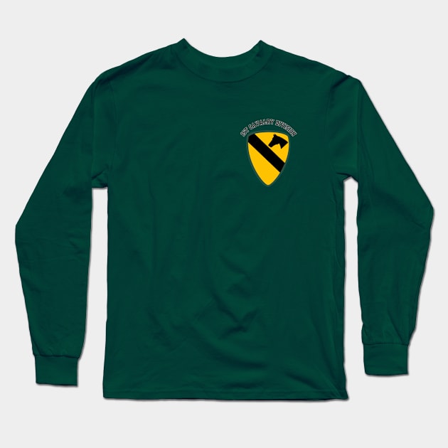 1st Cavalry Division - Small Chest Emblem Long Sleeve T-Shirt by Desert Owl Designs